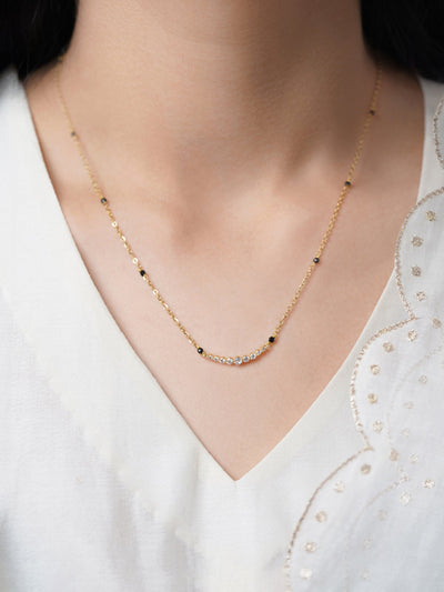 Avina Diamond Bar 18K Gold Plated Mangalsutra