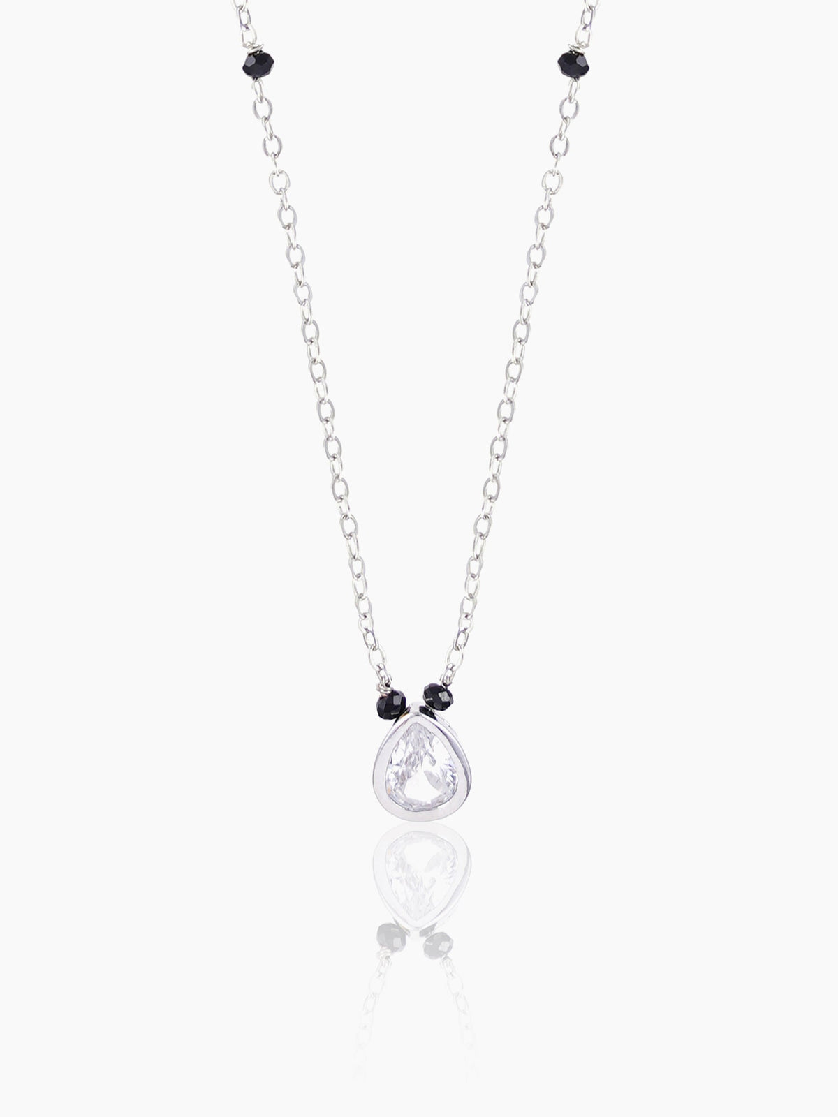 Barkha Teardrop Silver Mangalsutra
