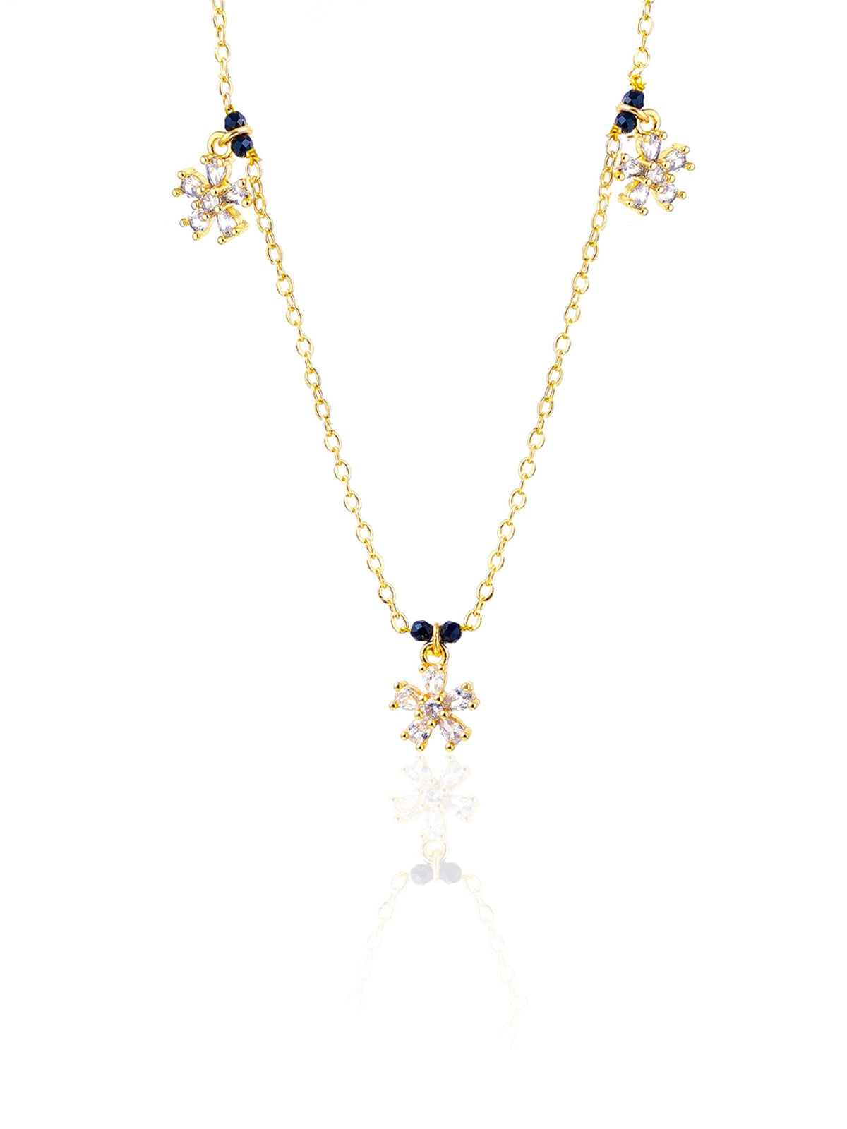 Blossomy Floral CZ Charms 14K Gold Plated Mangalsutra