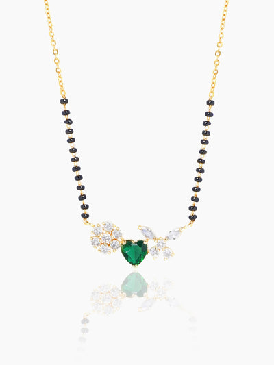 Deesha Emerald Heart 18K Gold Plated Mangalsutra