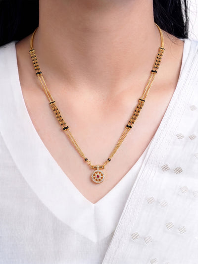 Devanshi Chakra Diamond Gold Women's Mangalsutra Necklace