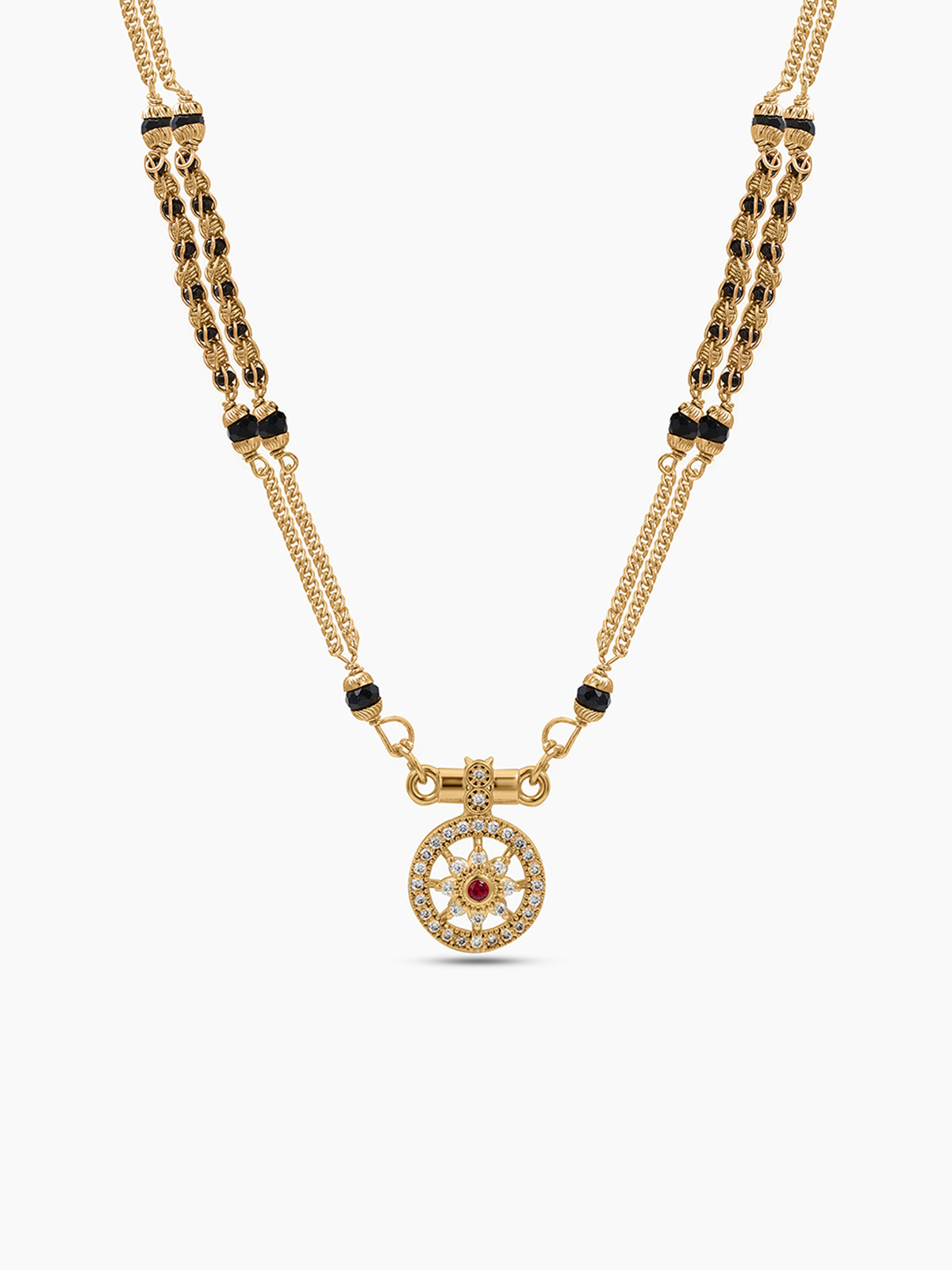 Devanshi Chakra Diamond Gold Women's Mangalsutra Necklace