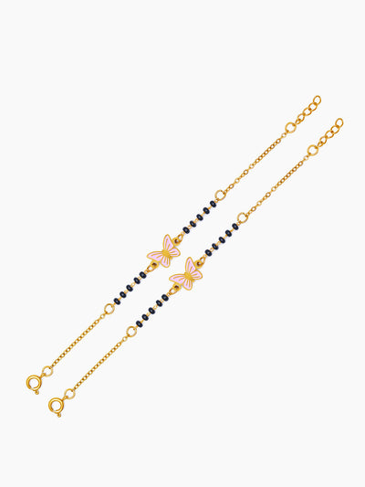 Flutter Grace Butterfly Charm 18K Gold Plated Kid's Nazariya Loose Bracelet