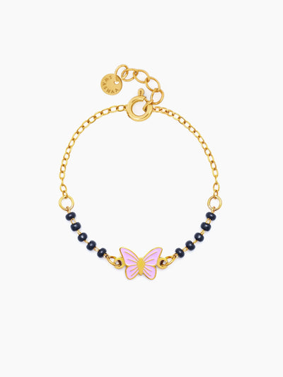Flutter Grace Butterfly Charm 18K Gold Plated Kid's Nazariya Loose Bracelet