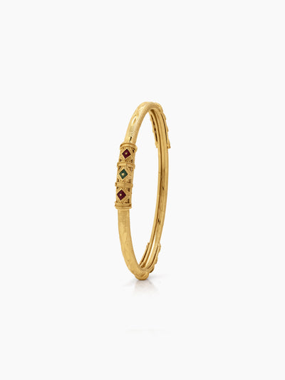 Heena Pink - Green Gold Set Of 4 Women's 2/4, 2/6, 2/8 Bangles