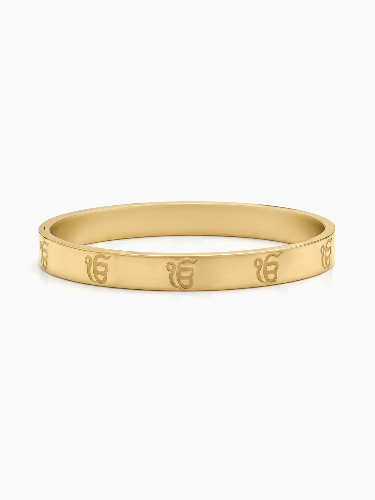  Ik Onkar Gold Men's Solid Kada Bracelets