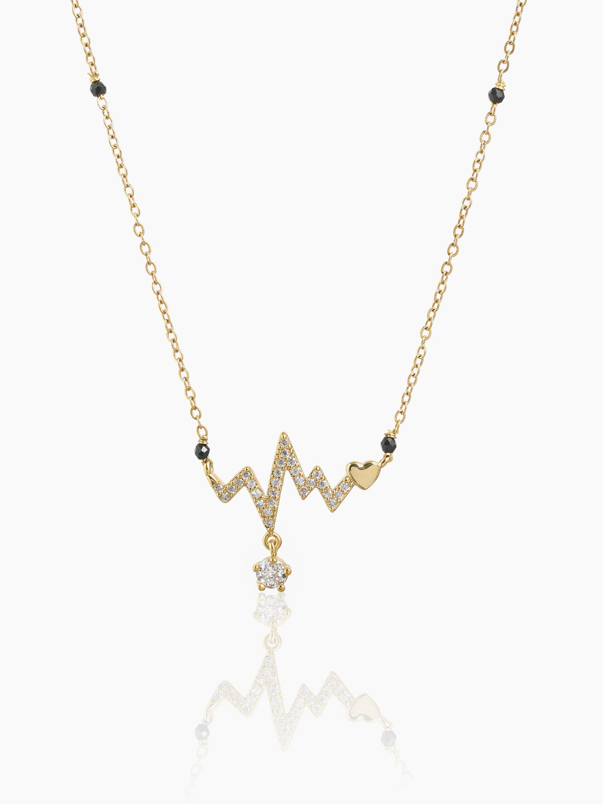 Inara Heartbeat Dangling Diamond Star Charm 18K Gold Plated Mangalsutra
