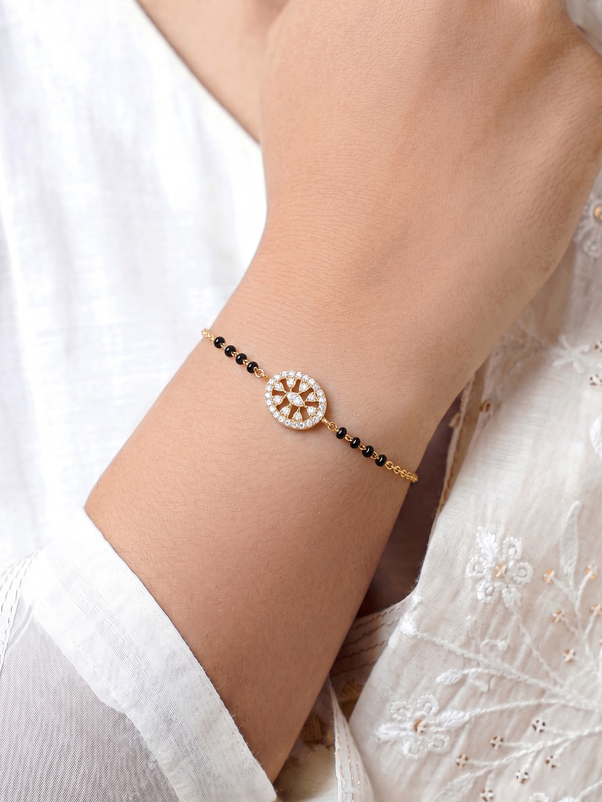 Kasak Floral 18K Gold Plated Mangalsutra Bracelet