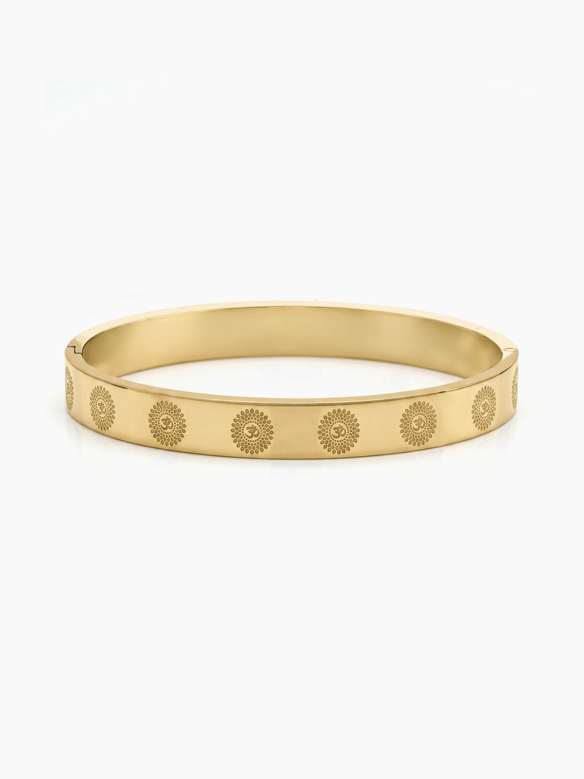 Laksh Om Gold Men's Solid Kada Bracelets
