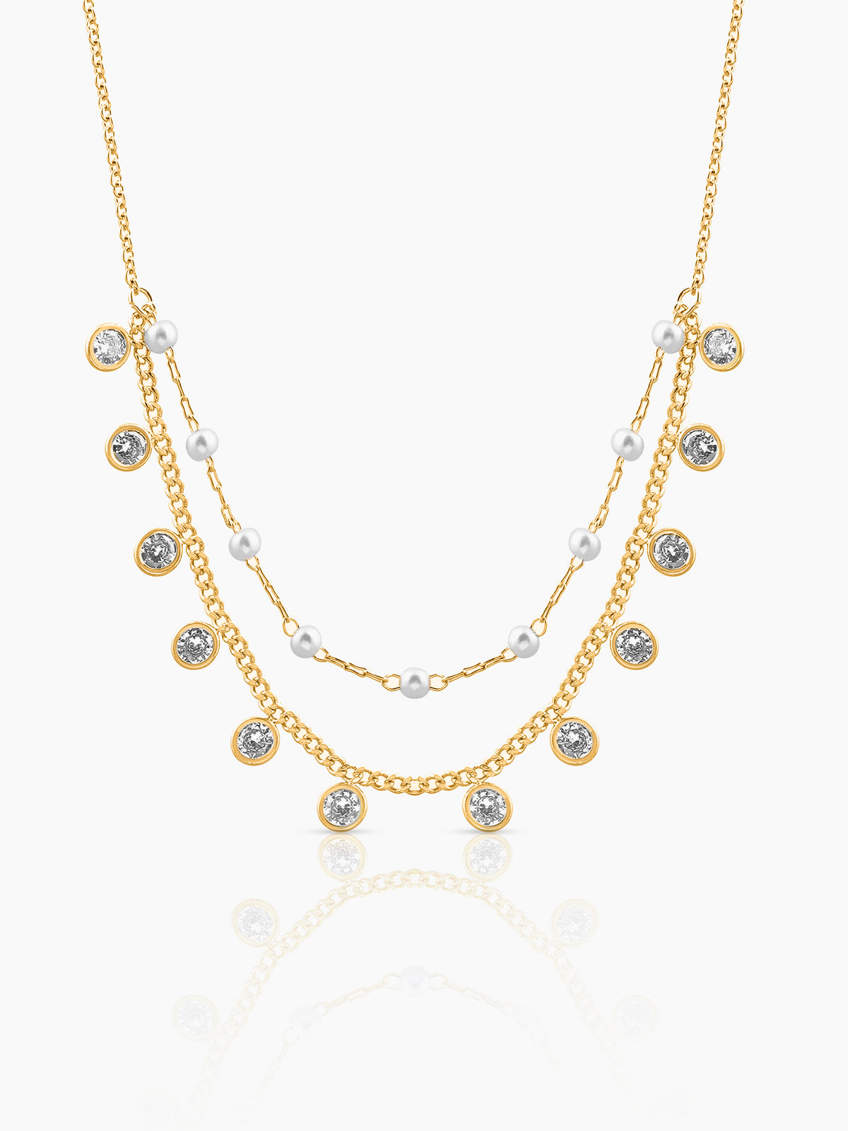 liza pearl lariat daimond charm necklace 