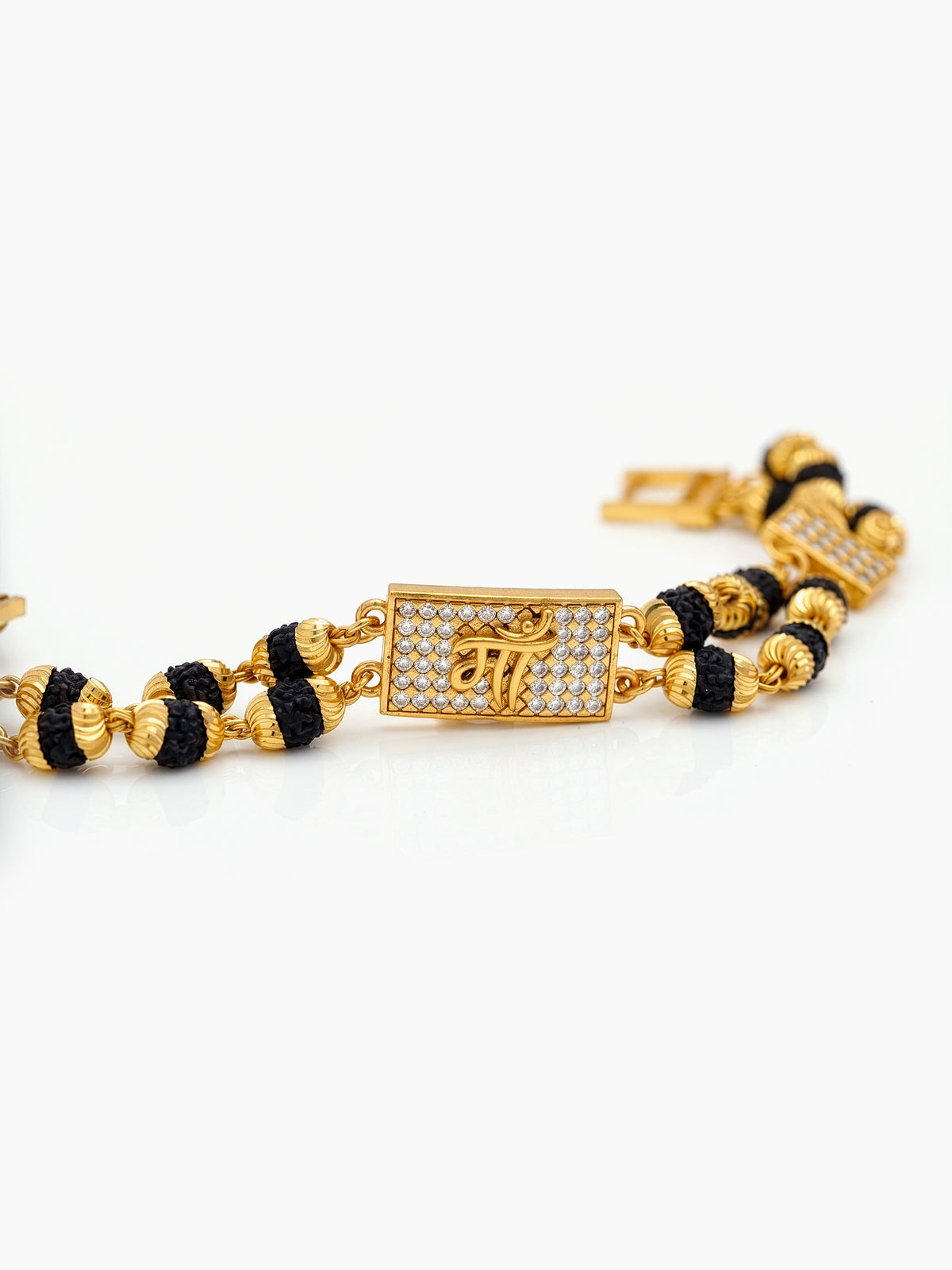 Maa Diamond Gold Men's Rudraksh Loose Chain Bracelets
