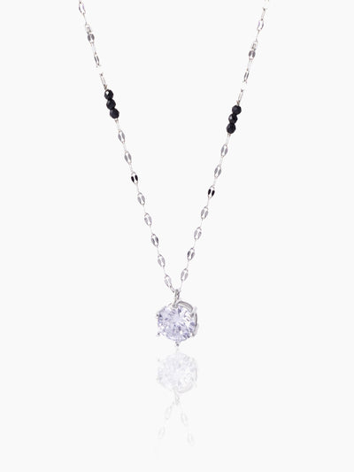 Madan Diamond Solitaire Silver Mangalsutra