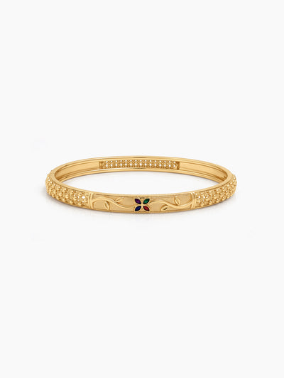 Manika Floral Textured Gold Set Of 4 Women's 2/4, 2/6, 2/8 Bangles