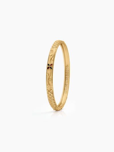 Manika Floral Textured Gold Set Of 4 Women's 2/4, 2/6, 2/8 Bangles