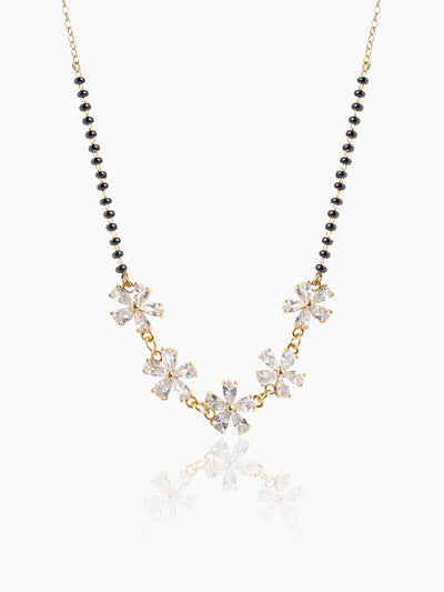 Meher Floral Clusters Diamond 18K Gold Plated  Mangalsutra