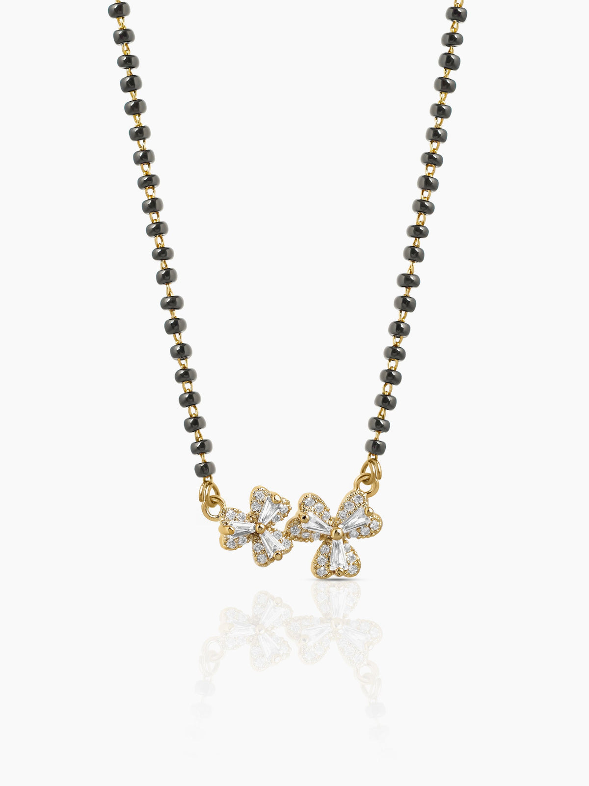 Naisha Diamond Heart Flower Clover 18K Gold Plated Mangalsutra