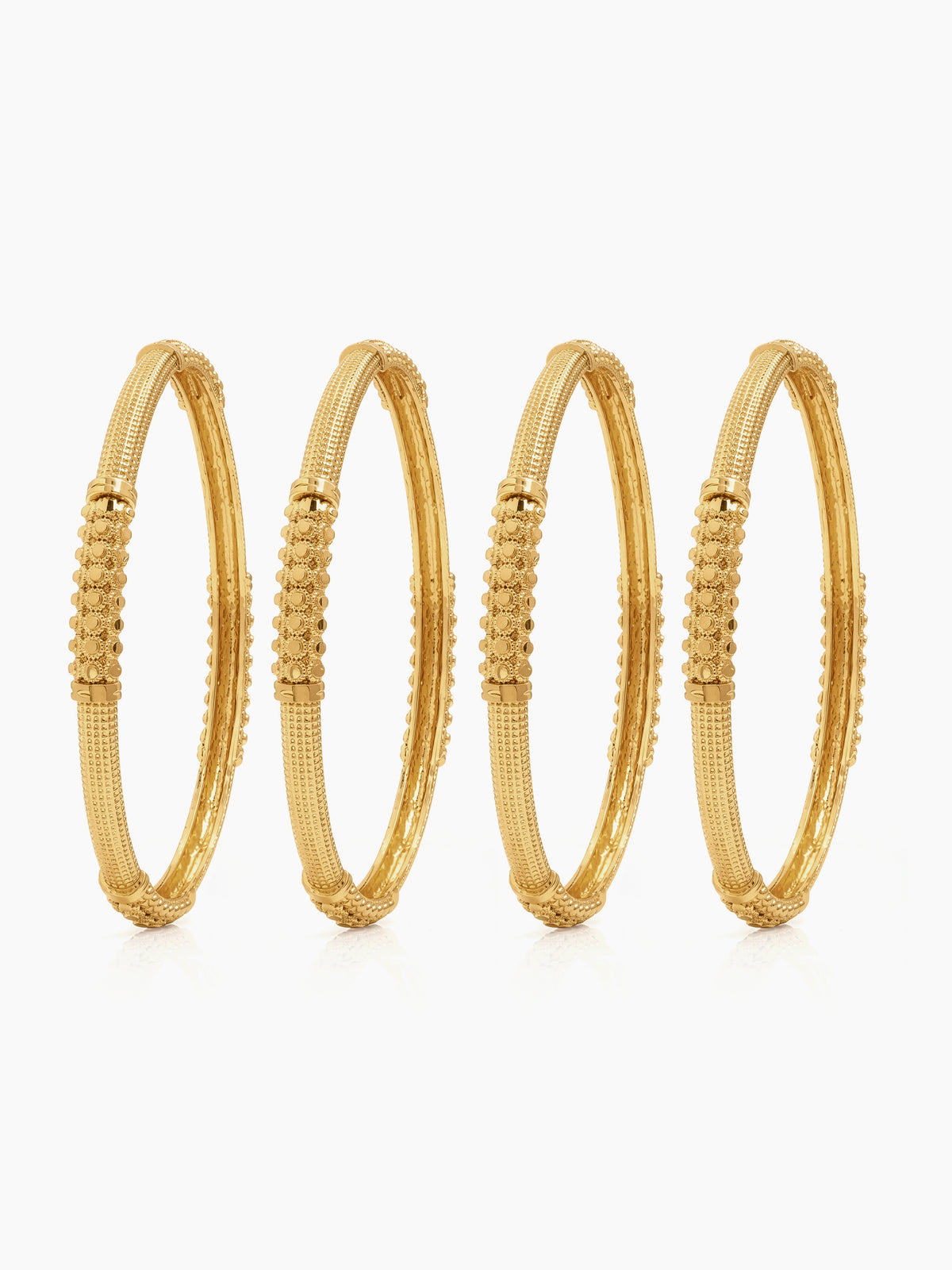 Niti Textured Gold Set Of 2 Women's 2/4, 2/6, 2/8 Bangle