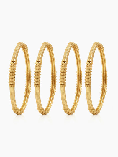 Niti Textured Gold Set Of 2 Women's 2/4, 2/6, 2/8 Bangle