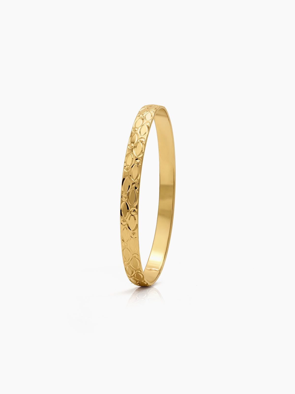 Nivika Leaf Textured Gold Set Of 4 Women's 2/4, 2/6, 2/8 Bangles