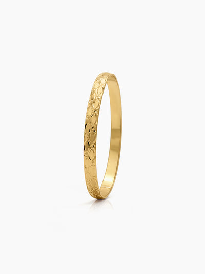 Nivika Leaf Textured Gold Set Of 4 Women's 2/4, 2/6, 2/8 Bangles