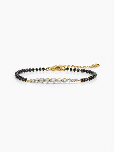 Pranika Diamond Bar 18K Gold Plated Mangalsutra Bracelet