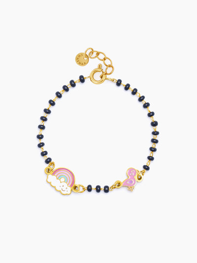 Rainbow Chirp Charms 18K Gold Plated Kid's Nazariya Loose Bracelet