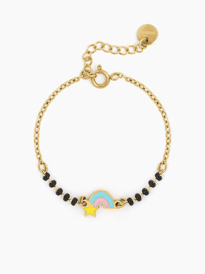 Rainbow Star Charm 18K Gold Plated Kid's Nazariya Bracelet