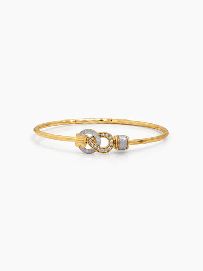 Rani Diamond Gold - Silver Dual-Tone Infinity Loop Set Of 2 Women's 2/4, 2/6, 2/8 Cuff Bangles