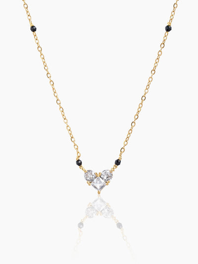 Rivana Trio Diamond Heart Sihouette 18K Gold Plated Mangalsutra