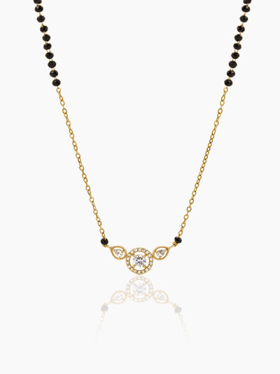 Rivya Teardrop Shaped CZ Diamond 18K Gold Plated Mangalsutra