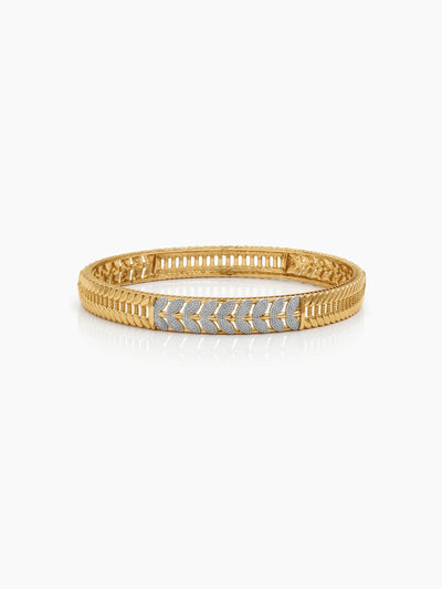 Rutvi Diamond Leaf Gold Set Of 2 Women's 2/4, 2/6, 2/8 Bangles 