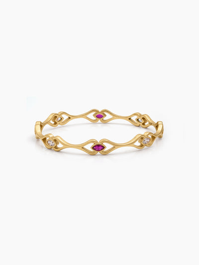 Saloni Marquise Leaf Cutwork Gold Set Of 2 Women's 2/4, 2/6, 2/8 Bangles 