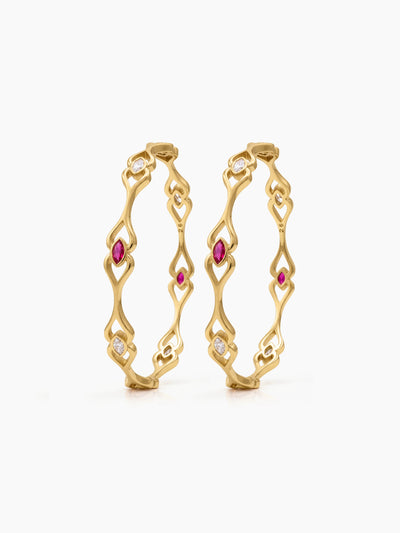 Saloni Marquise Leaf Cutwork Gold Set Of 2 Women's 2/4, 2/6, 2/8 Bangles 