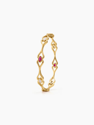 Saloni Marquise Leaf Cutwork Gold Set Of 2 Women's 2/4, 2/6, 2/8 Bangles 