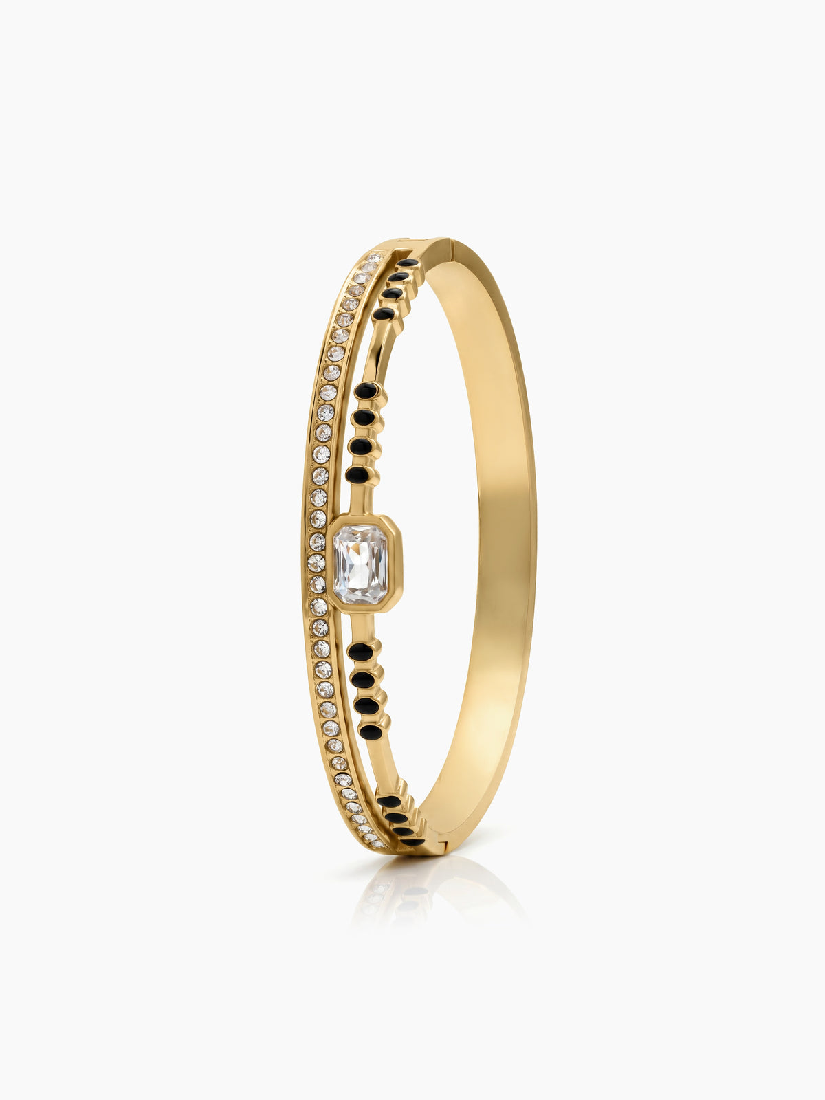 Saumya Diamond Solitaire 18K Gold Plated Mangalsutra Solid Band Bracelets