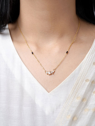 Shanvika Diamond Solitaire Minimal 18K Gold Plated Mangalsutra