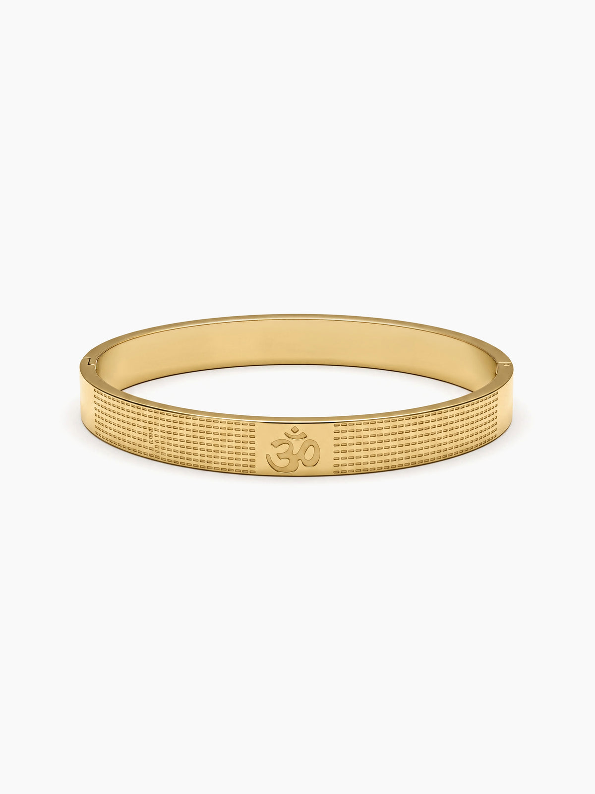 Shivansh Om Gold Men's Solid Kada Bracelets