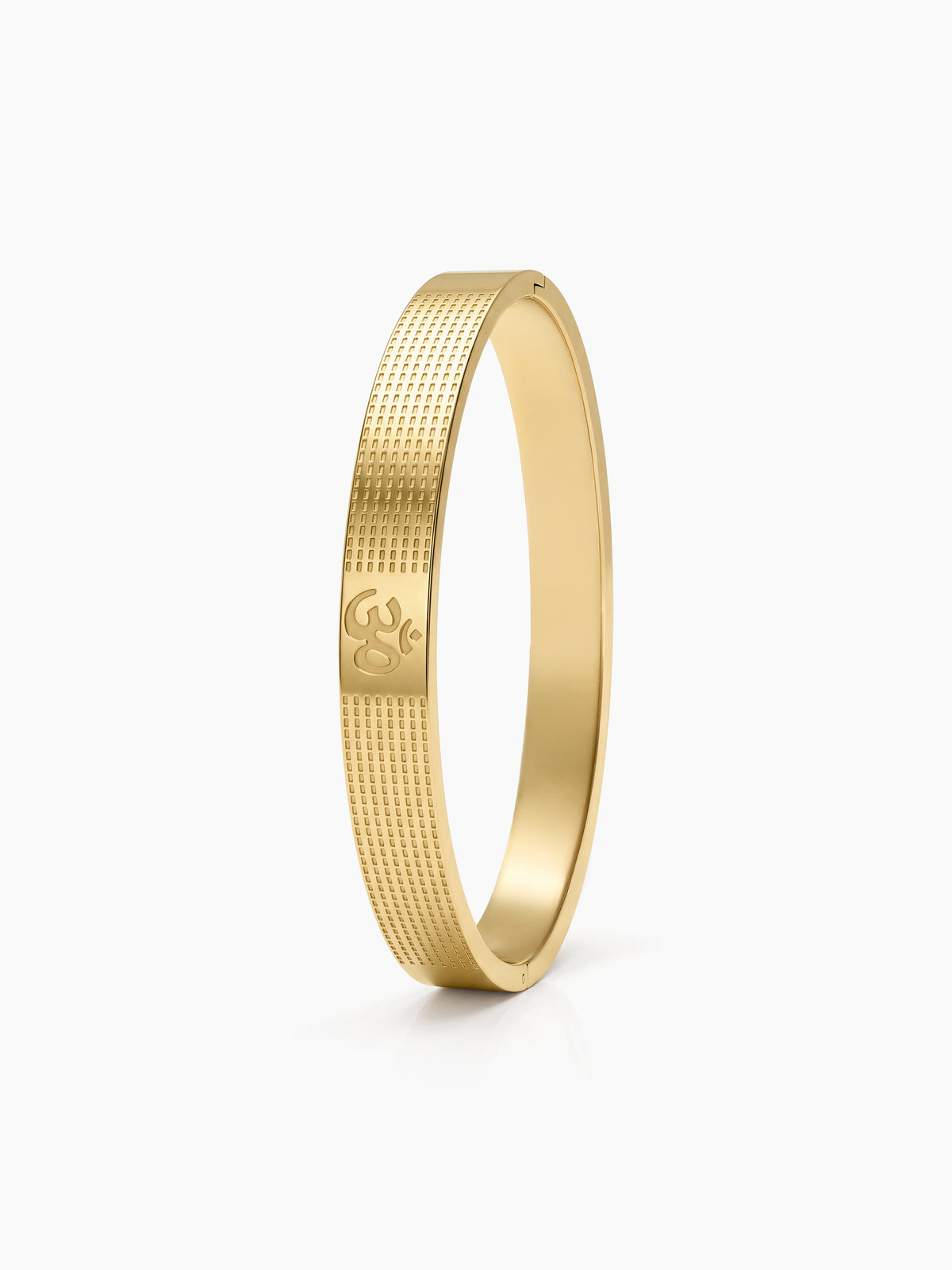 Shivansh Om Gold Men's Solid Kada Bracelets