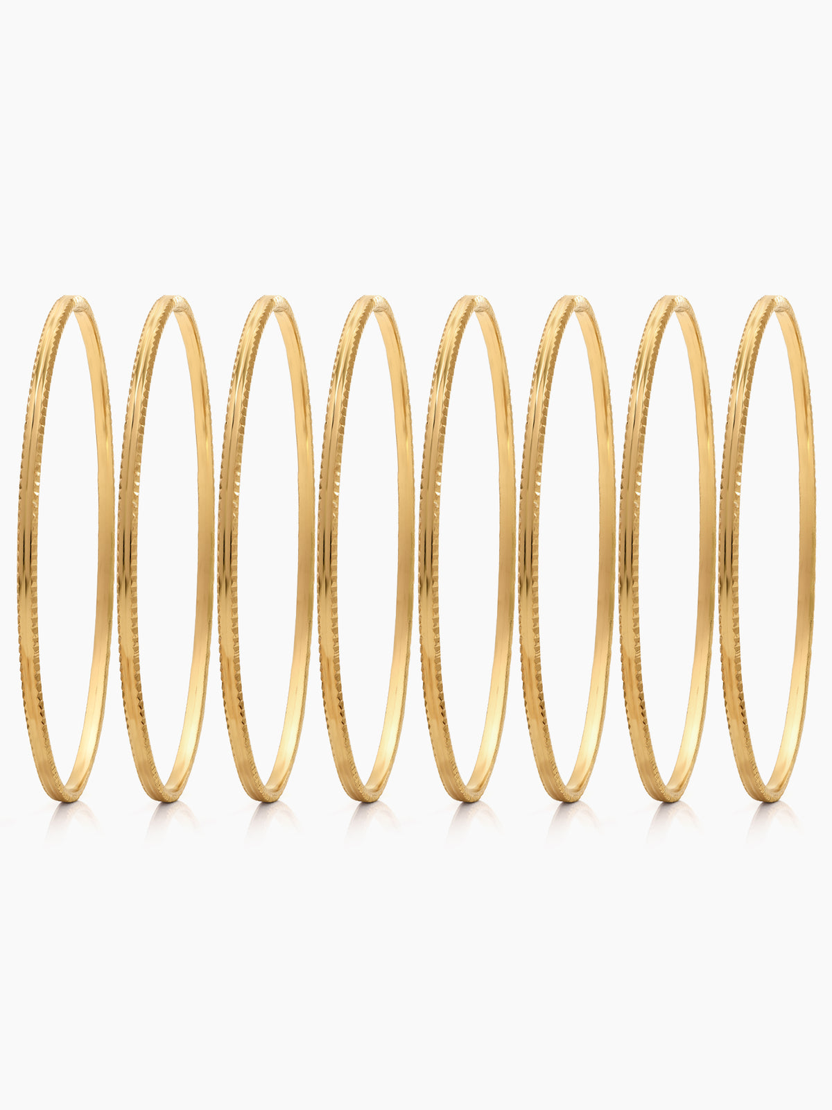 Siddhi Textured Gold 2/4 , 2/6, 2/8 Women's Bangles (Set Of 8)