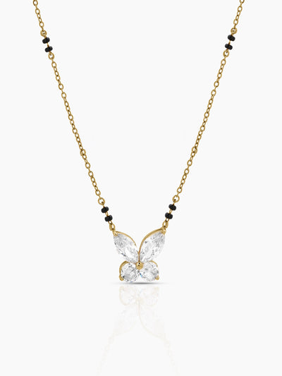 Siya Diamond Solitaire Butterfly Charm 18K Gold Plated Mangalsutra