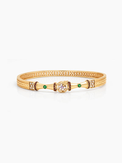 Smita Green Red Stone Color Diamond  Gold Set Of 2  Women's 2/4, 2/6, 2/8  Bangles