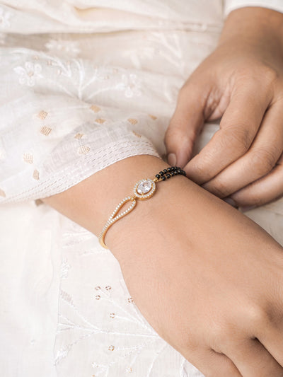 Suvira Solitaire Diamond 18K Gold Plated Women's Mangalsutra Bracelet