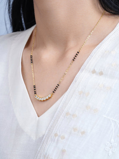 Tanisi Diamond Bar 18K Gold Plated Mangalsutra