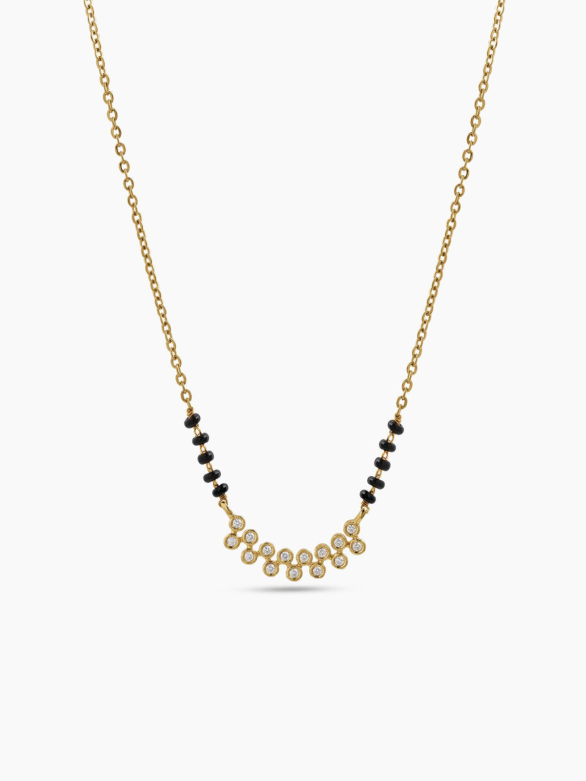 Tanvi Diamond Bar 18K Gold Plated Women's Chain Pendant Mangalsutra Necklace