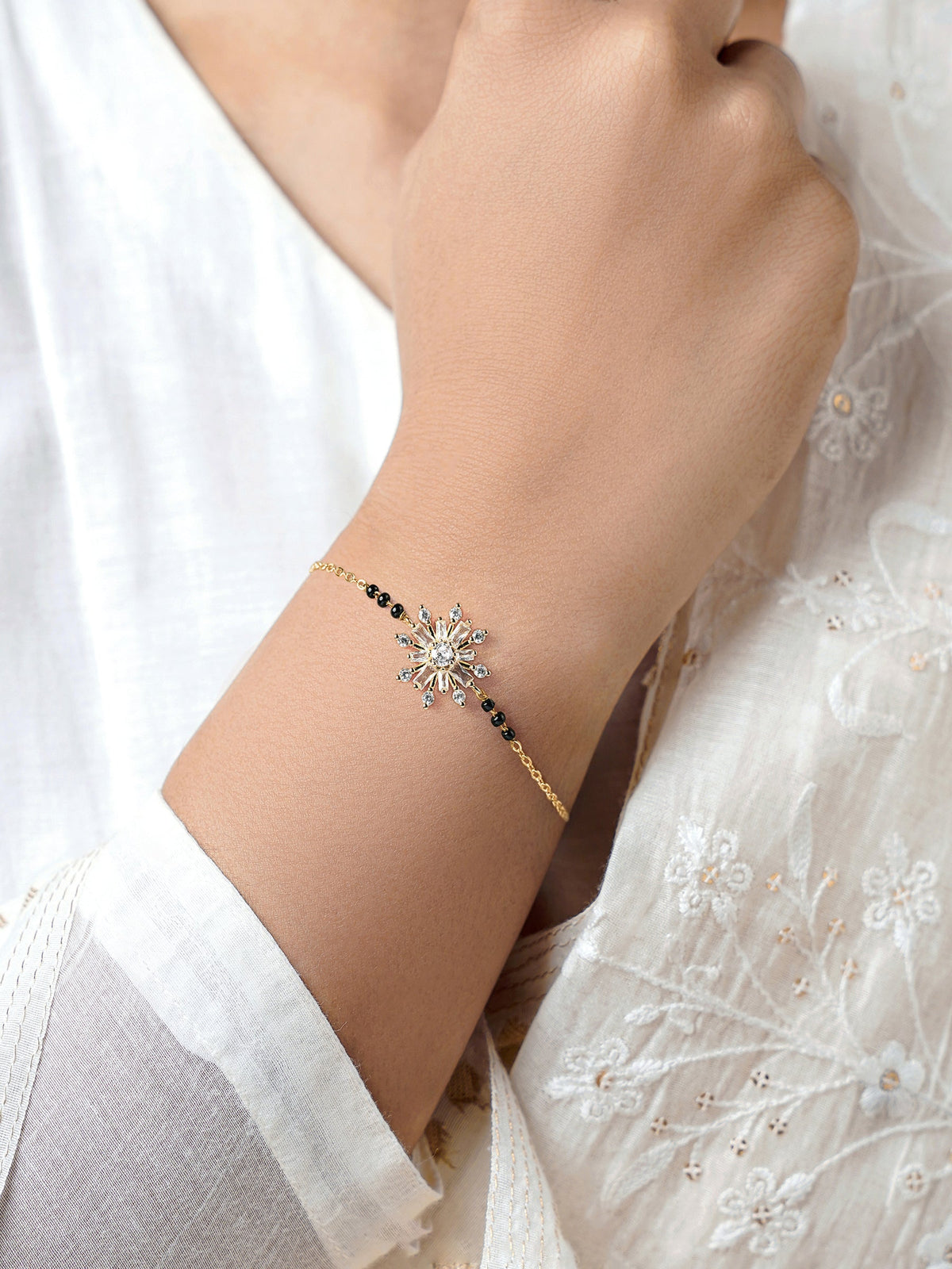 Tara Starbrust Pendant 14K Gold Plated Mangalsutra Bracelet