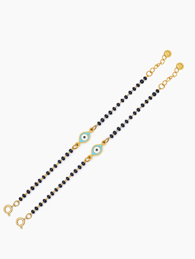 Tranquil Eye Charm 18K Gold Plated Kid's Nazariya Loose Bracelet