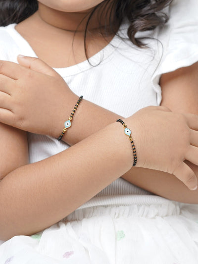 Tranquil Eye Charm 18K Gold Plated Kid's Nazariya Loose Bracelet