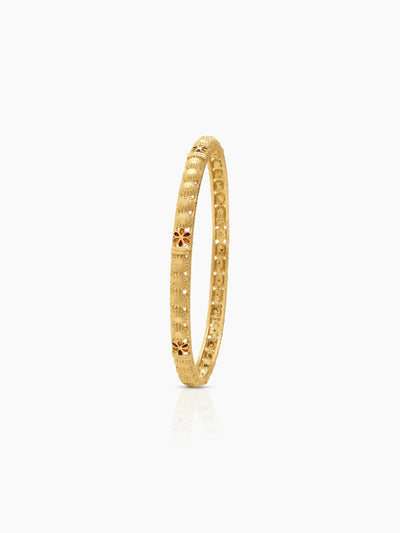 Vaani Sunflower Motif Gold Set Of 4 Women's 2/4, 2/6, 2/8 Bangles