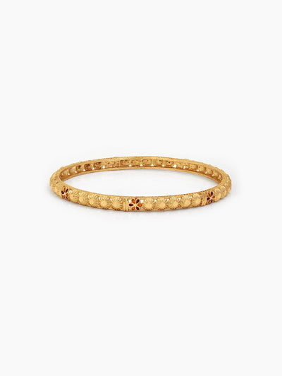 Vaani Sunflower Motif Gold Set Of 4 Women's 2/4, 2/6, 2/8 Bangles