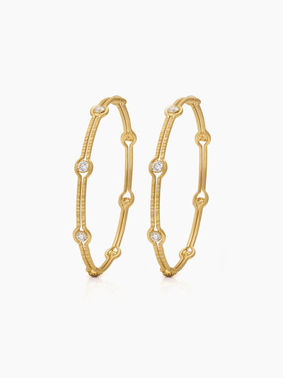 Varsha Link Frame Diamond Solitaire Gold Set Of 2 Women's 2/4, 2/6, 2/8  Bangles